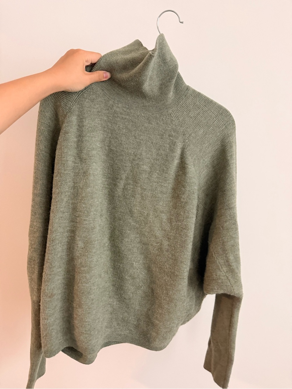 Zara Sage Green Turtleneck Sweater